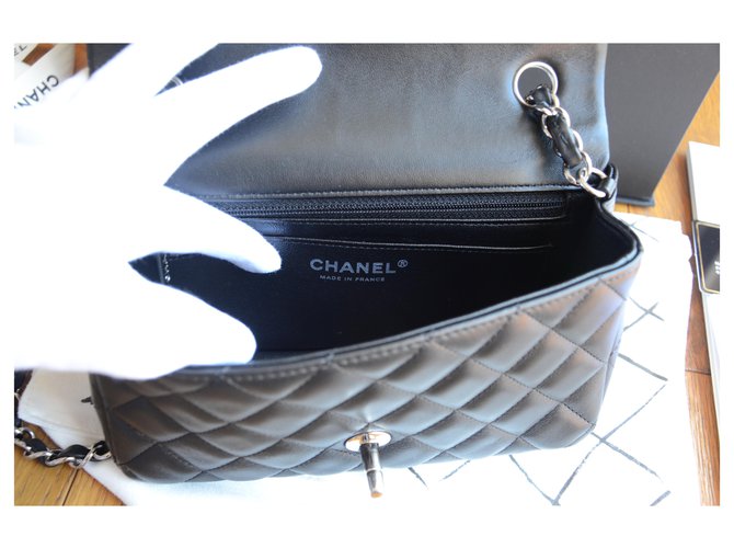 Mini bag Chanel Timeless Classic Nero Argento - vista 11