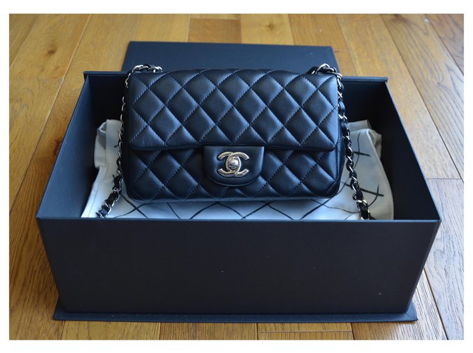 Mini bag Chanel Timeless Classic Nero Argento - vista 12