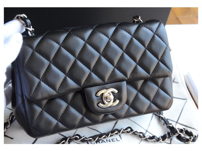 Mini bag Chanel Timeless Classic Nero Argento - vista 2