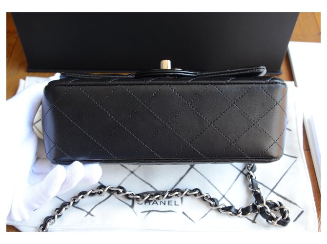 Mini bag Chanel Timeless Classic Nero Argento - vista 4