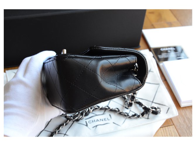 Mini bag Chanel Timeless Classic Nero Argento - vista 7