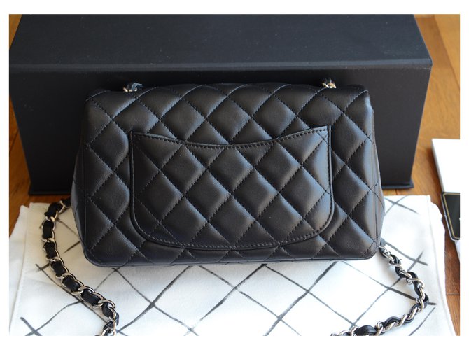 Mini bag Chanel Timeless Classic Nero Argento - vista 8