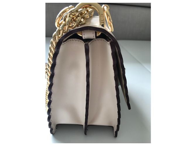 Fendi KAN I Mini Borsa Beige Pelle - vista 2