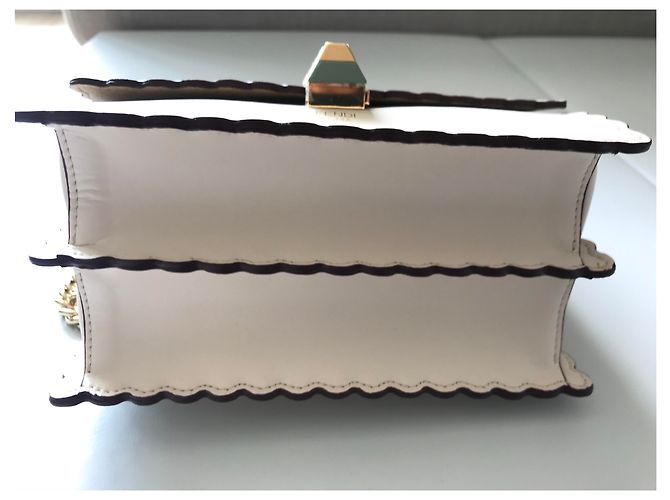 Fendi KAN I Mini Borsa Beige Pelle - vista 3