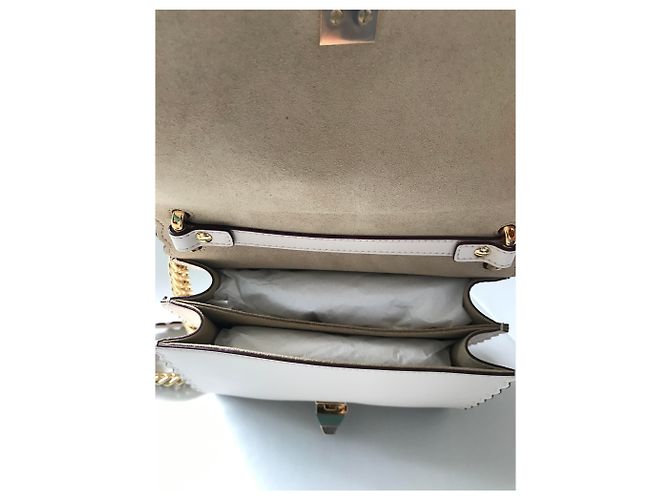 Fendi KAN I Mini Borsa Beige Pelle - vista 4