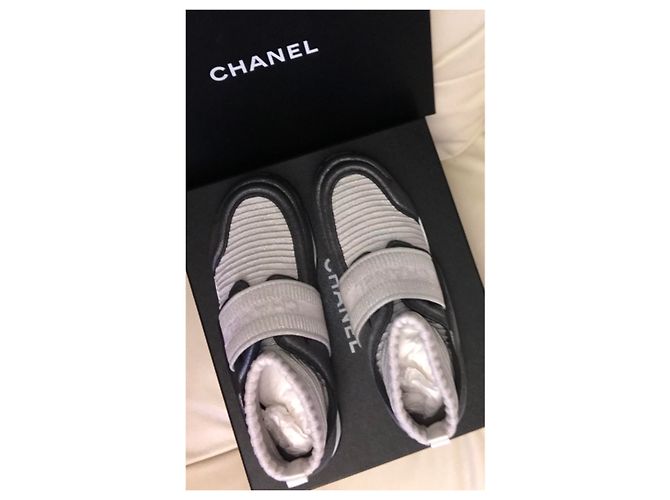 Sneakers a calza Chanel Argento Grigio Grigio antracite - vista 5
