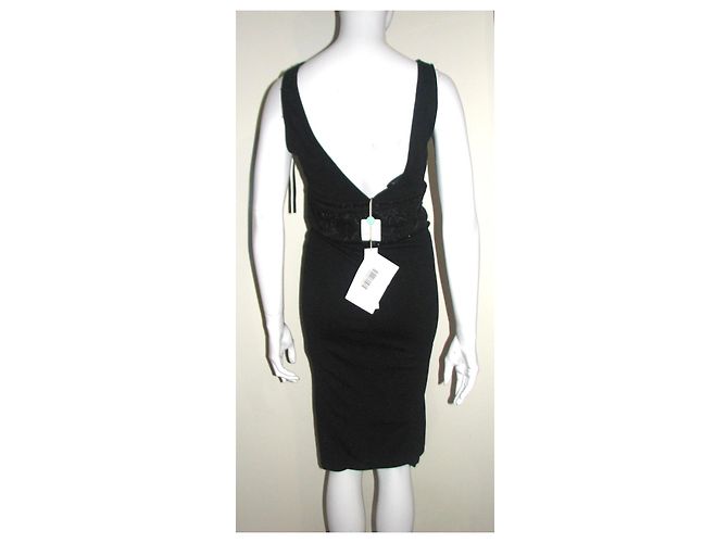 Diane Von Furstenberg DvF neues Vintage verziertes Kleid Schwarz - Ansicht 2