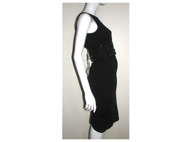 Diane Von Furstenberg DvF neues Vintage verziertes Kleid Schwarz - Ansicht 3