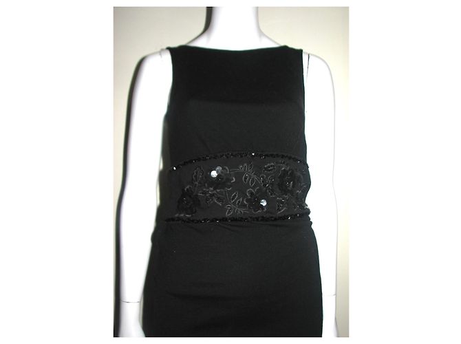 Diane Von Furstenberg DvF neues Vintage verziertes Kleid Schwarz - Ansicht 4