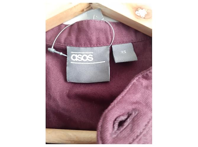 Camisa Asos de algodón ciruela - vista 3