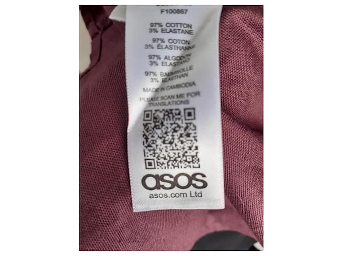 Camisa Asos de algodón ciruela - vista 4