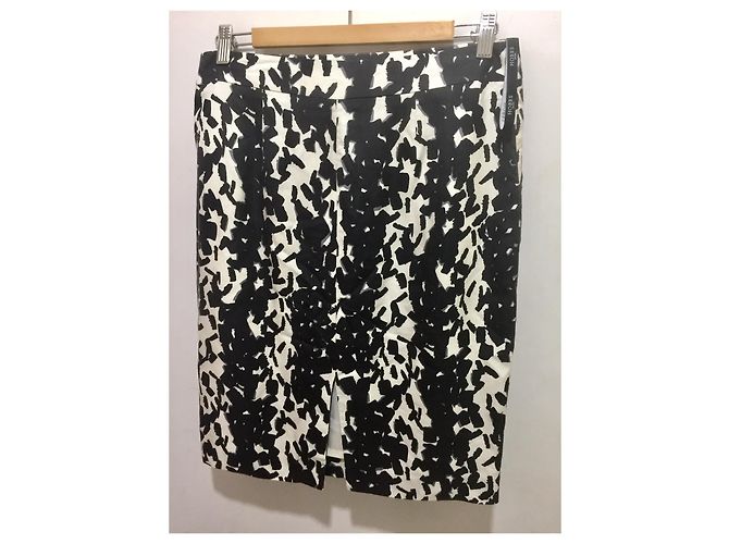 Falda de lana de seda Hobbs Negro Gris Crudo - vista 2