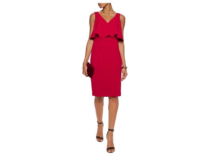 Vestido de crepé rojo Badgley Mischka Roja - vista 2
