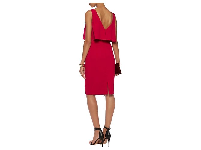 Vestido de crepé rojo Badgley Mischka Roja - vista 3