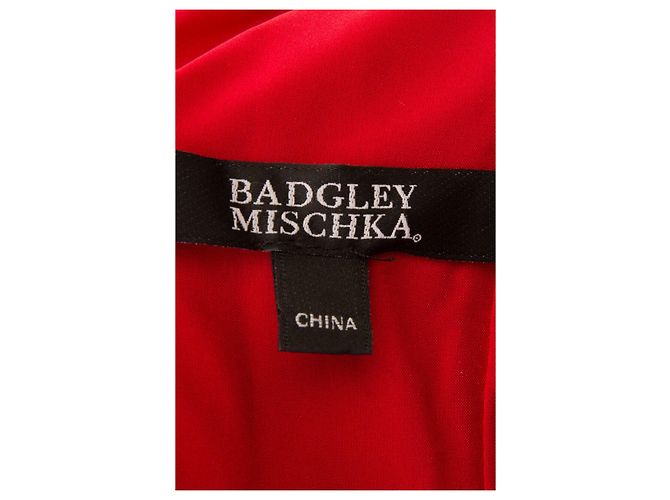 Vestido de crepé rojo Badgley Mischka Roja - vista 5