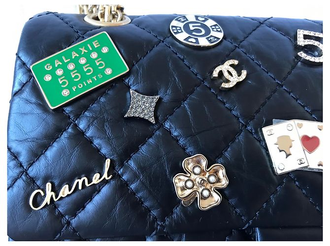Chanel Reissue 2.55 Borsa con ciondolo da casinò Nero - vista 3