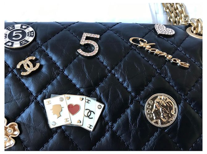 Chanel Reissue 2.55 Borsa con ciondolo da casinò Nero - vista 4