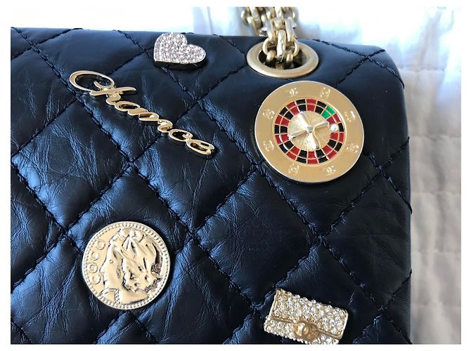 Chanel Reissue 2.55 Borsa con ciondolo da casinò Nero - vista 5
