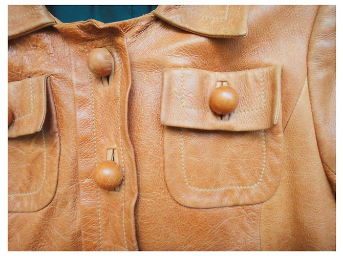Vintage Givenchy Jacke aus Lammfell t 38 Orange - Ansicht 5