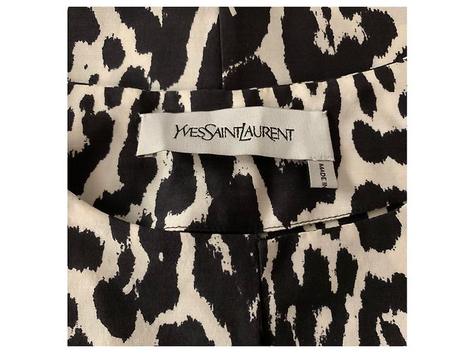 Yves Saint Laurent Top de túnica corta animalier de seda Multicolor - vista 3