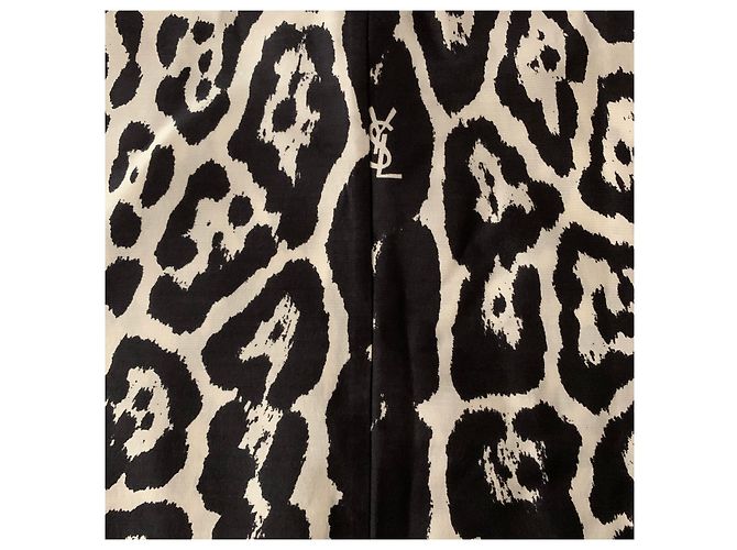 Yves Saint Laurent Top de túnica corta animalier de seda Multicolor - vista 4