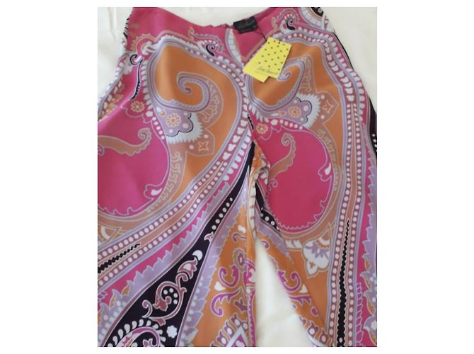 Pantalones de seda de pierna ancha Luisa Spagnoli estampado cachemir Multicolor - vista 2