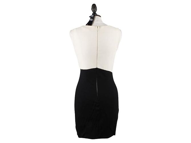 Abito Diane Von Furstenberg Emma in seta nero e crema Crudo - vista 3