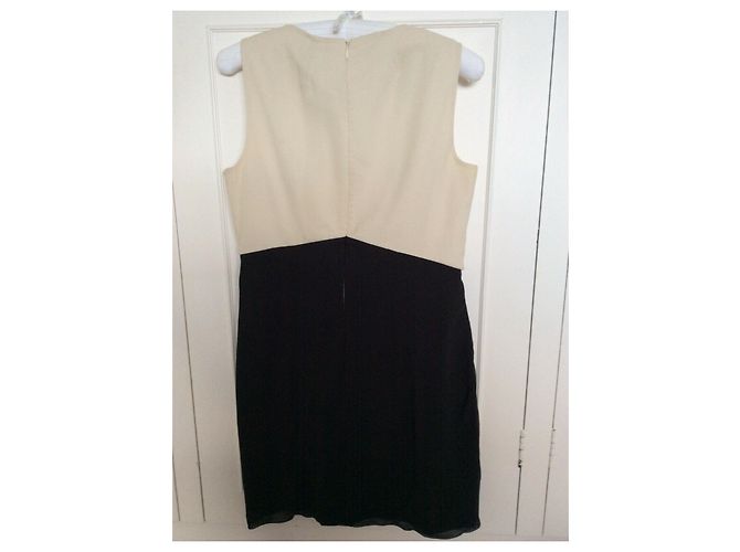 Abito Diane Von Furstenberg Emma in seta nero e crema Crudo - vista 4