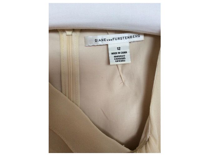 Abito Diane Von Furstenberg Emma in seta nero e crema Crudo - vista 6