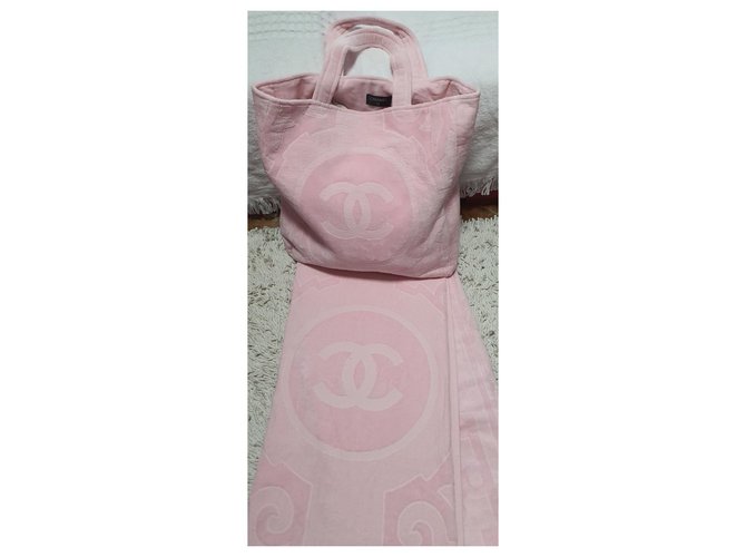 Chanel Strandtasche + Handtuch Pink - Ansicht 11