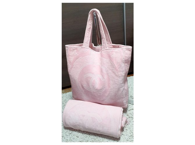 Chanel Strandtasche + Handtuch Pink - Ansicht 8