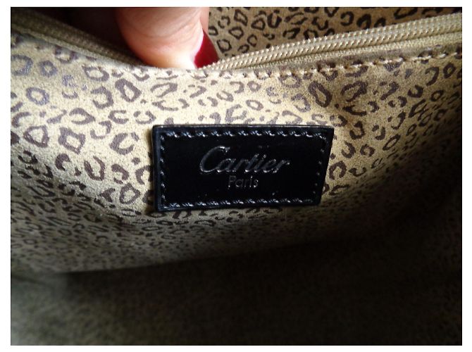 Cartier Panthère Leder Rucksack Schwarz - Ansicht 9