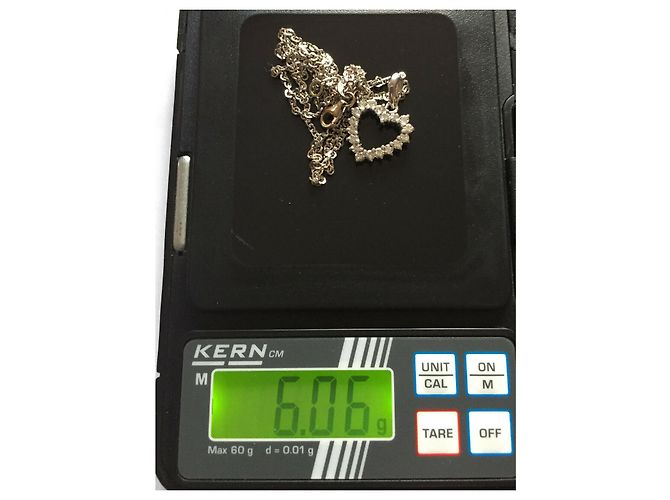 Autre Marque Collana cuore in oro bianco con diamanti Argento - vista 2