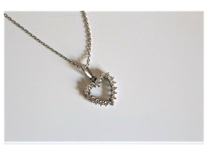 Autre Marque Collana cuore in oro bianco con diamanti Argento - vista 3