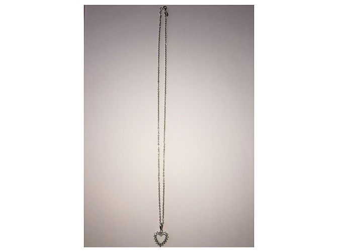 Autre Marque Collana cuore in oro bianco con diamanti Argento - vista 4