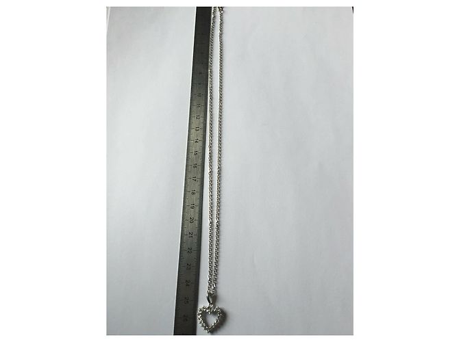 Autre Marque Collana cuore in oro bianco con diamanti Argento - vista 5