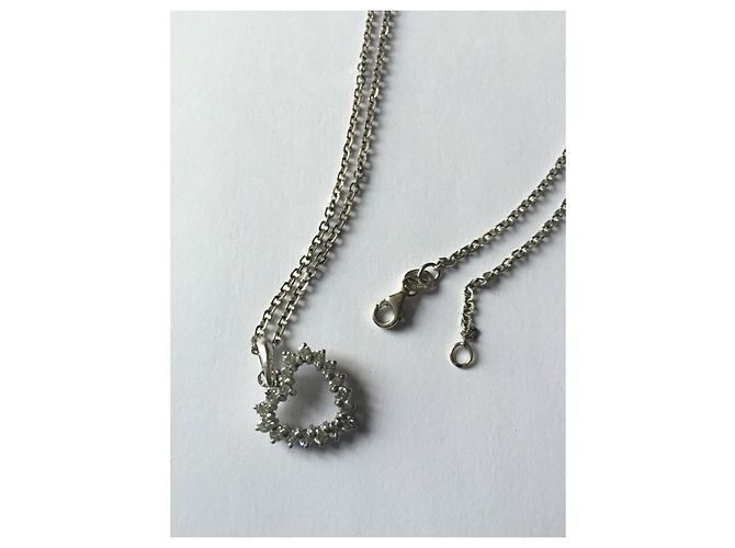 Autre Marque Collana cuore in oro bianco con diamanti Argento - vista 6