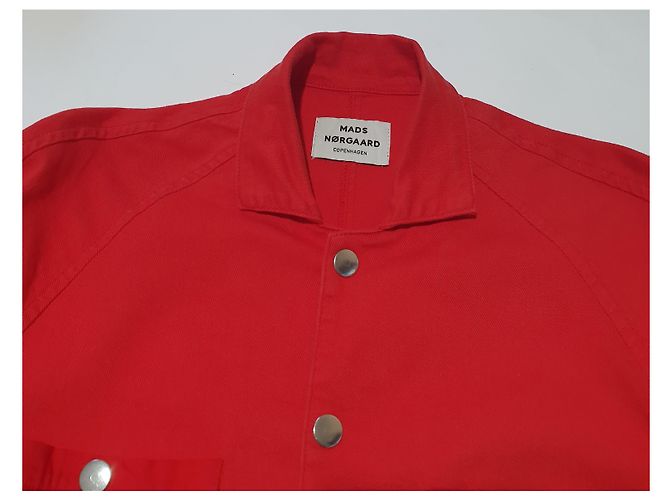Mads Norgaard Chaqueta de algodón roja Mads Norgarrd Copenhagen Talla L - vista 4