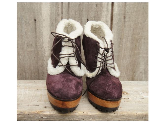 botas baixas Dolce & Gabbana tosquia e madeira t 40 - vista 4