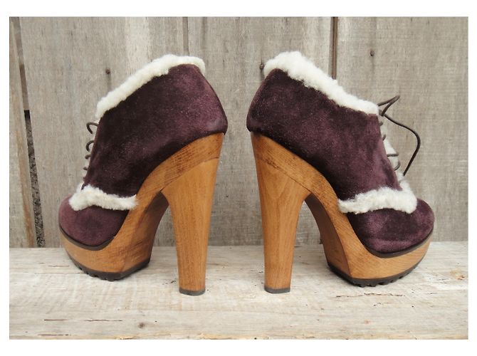 botas baixas Dolce & Gabbana tosquia e madeira t 40 - vista 5