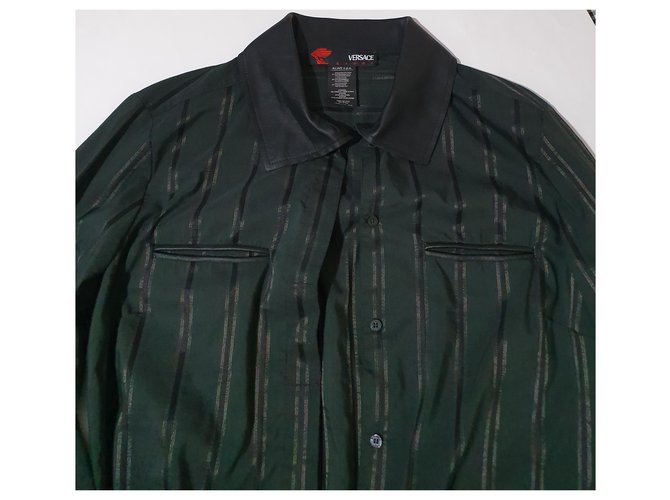 Camicia Versace Sport verde scuro e nera Nero - vista 5