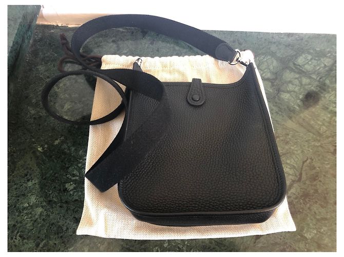 Hermès Evelyne mini Schwarz Silber - Ansicht 2