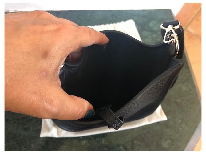 Hermès Evelyne mini Schwarz Silber - Ansicht 3
