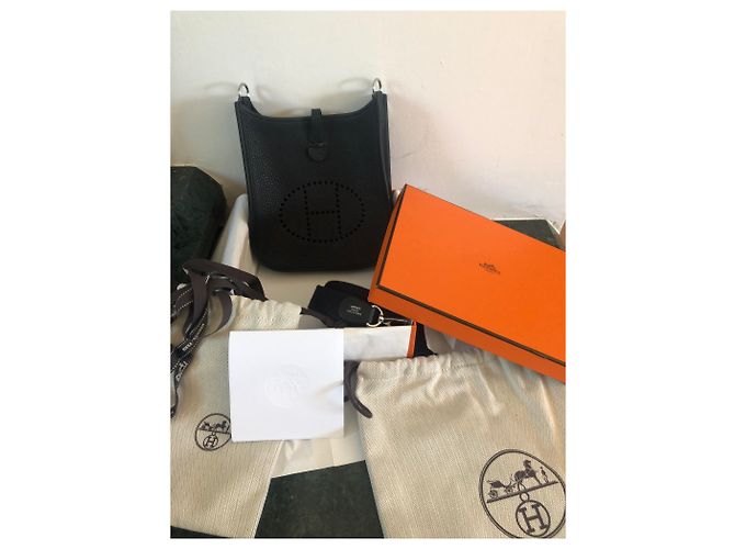 Hermès Evelyne mini Schwarz Silber - Ansicht 6