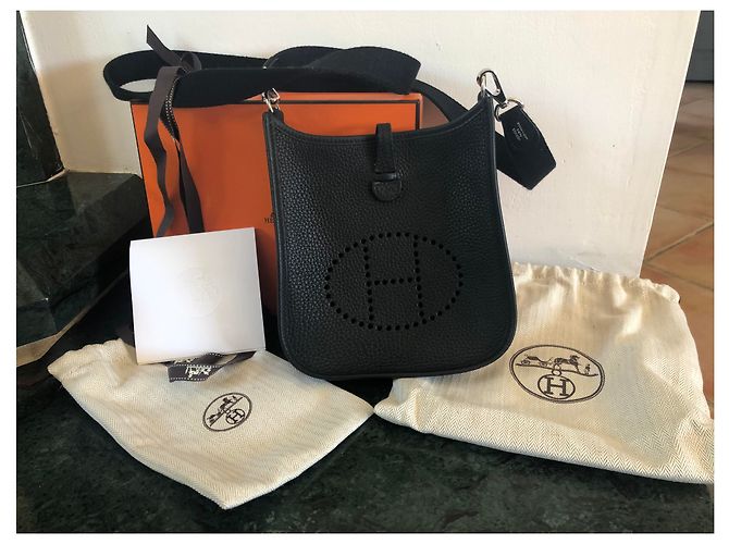 Hermès Evelyne mini Schwarz Silber - Ansicht 7