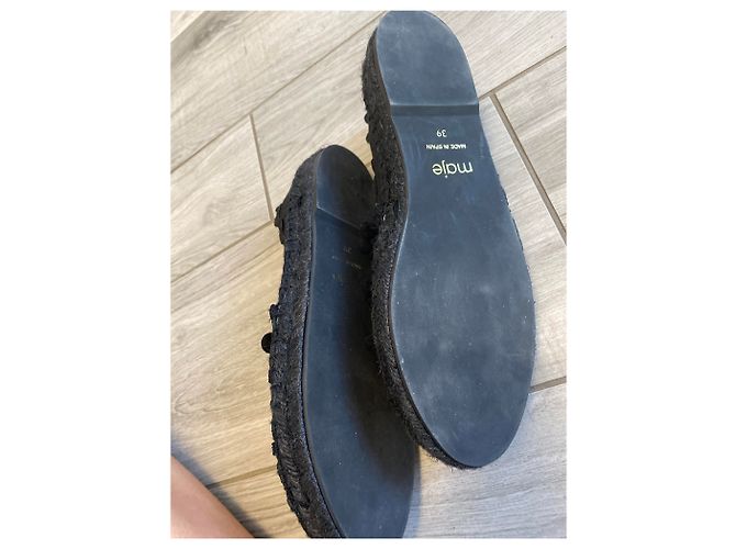 Maje Mahe Espadrilles mit Pompon schwarz Leinen Größe 39 - Ansicht 5