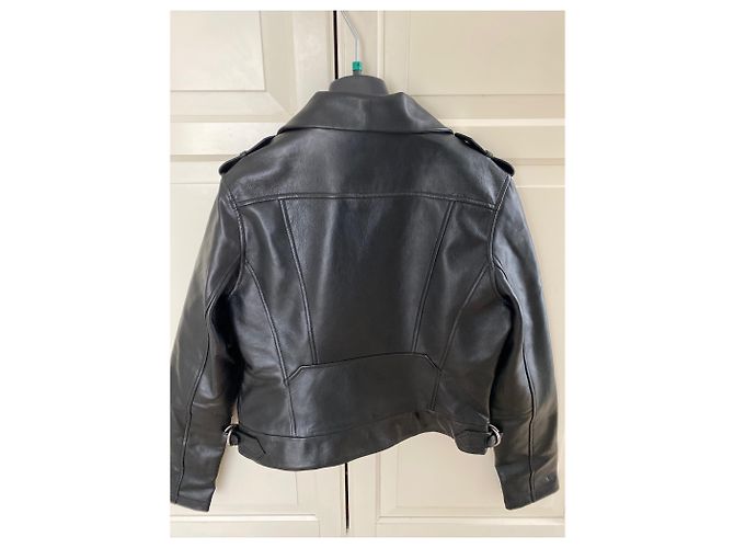 Maje Lederjacke in Schwarz - Ansicht 2