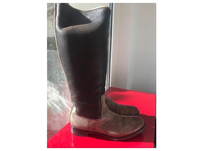 Botas Santoni de piel de cordero gris oscuro Gris antracita - vista 3