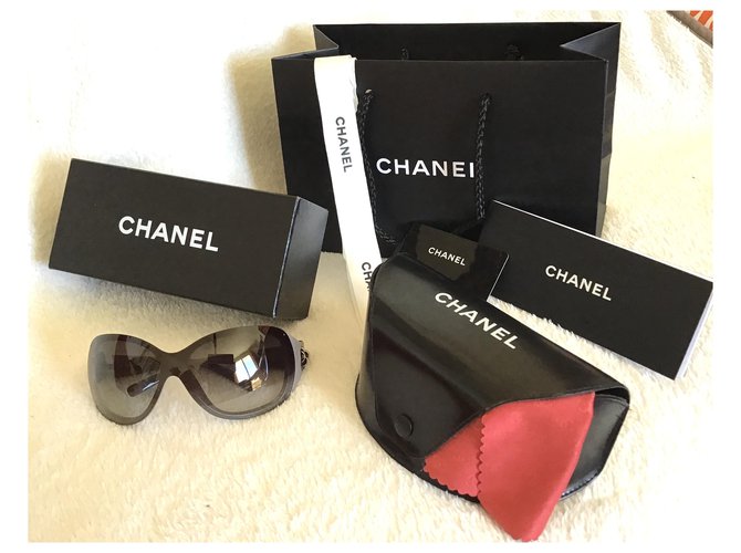 Chanel Camelia floreale Nero Grigio - vista 2