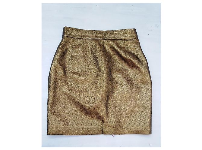 Soeur Catousha Rock mit hoher Taille Gold Polyester Größe 34 Golden - Ansicht 2